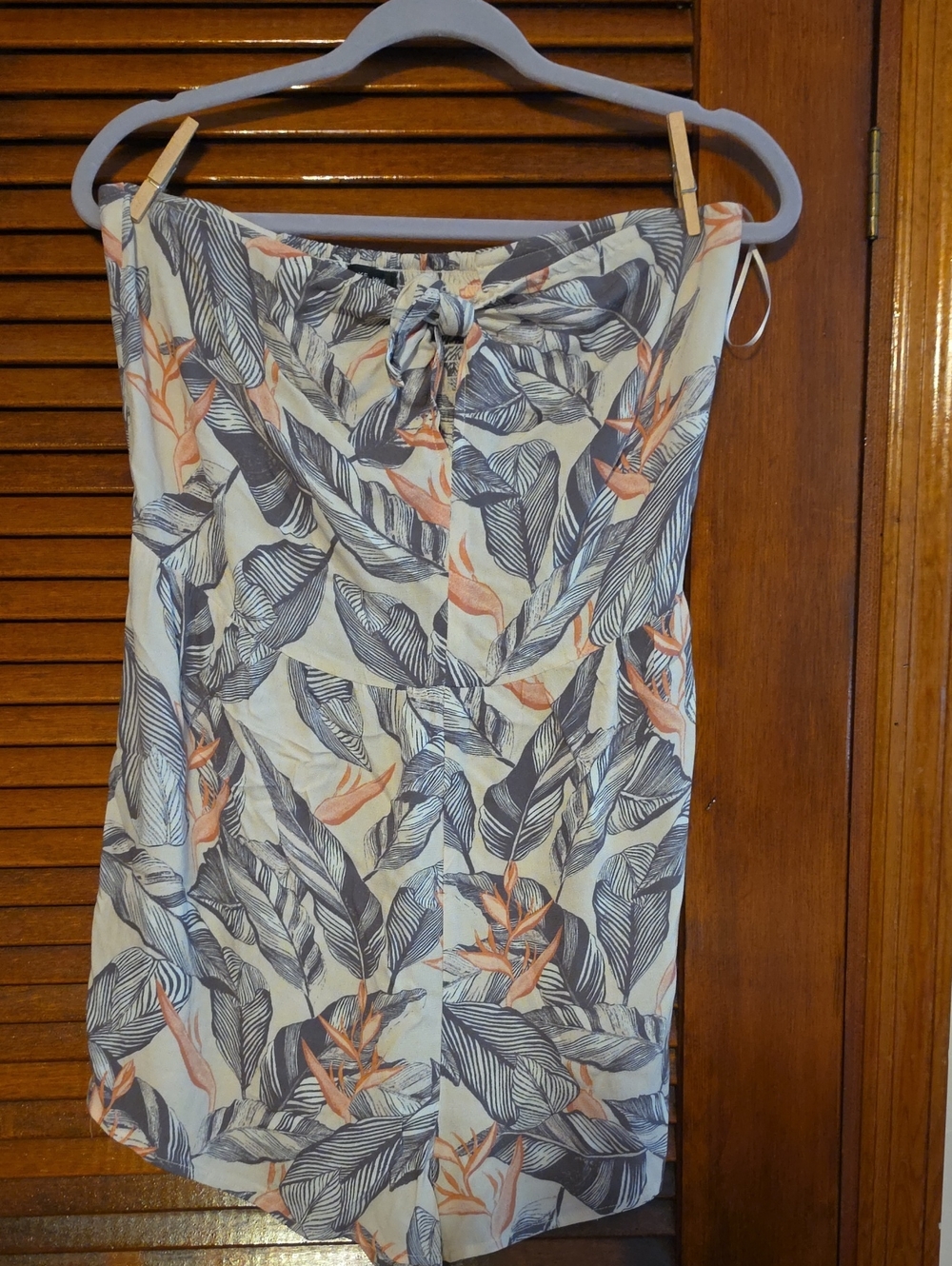 Kendall & Kylie Strapless Tropical Print Dress - White, Blue & Coral